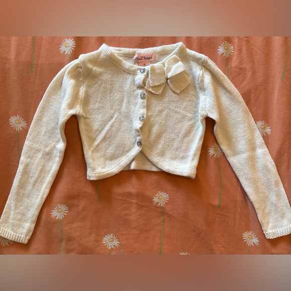 🌸🌟👼Girls Pink Angel sweater & Old Navy skirt - Picture 2 of 8